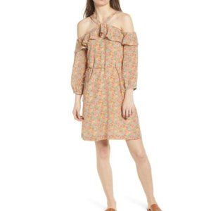 MADEWELL Dress Silk Forsythia Cold-Shoulder Prairie Blossoms Size 8